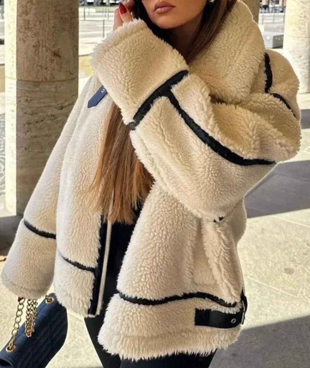 Veste Aviateur Femme Luxe – Fausse Fourrure Ultra Douce & Confort Absolu, Coupe Moderne et Chaleur Intense