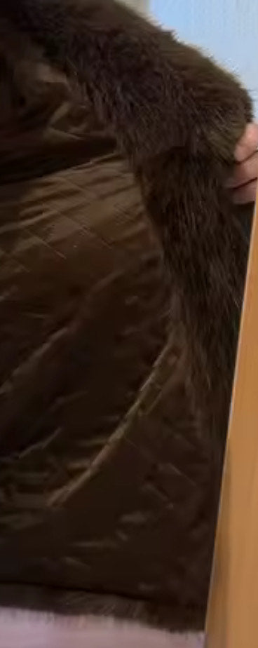 Manteau d’Hiver Mi-Long en Fausse Fourrure Épaisse – Col Tailleur, Coupe Oversize, Doublure Chaude